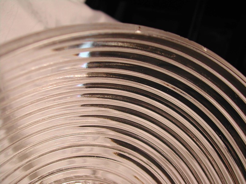 A "Manhattan" Horizontal Ribbed Lrg. Glass Bowl Anchor Hocking