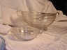 A "Manhattan" Horizontal Ribbed Lrg. Glass Bowl Anchor Hocking