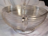 A "Manhattan" Horizontal Ribbed Lrg. Glass Bowl Anchor Hocking