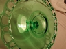An Old Green Glass Lace Edged Server Deco Handle