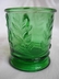 A Green Pressed Glass Childrens Mug "Baby Animals" EAPG