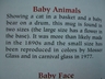 A Green Pressed Glass Childrens Mug "Baby Animals" EAPG