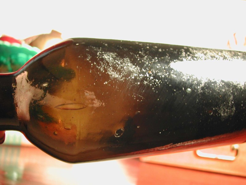 17th Century Brown Slag Beer Bottle Ascension Island