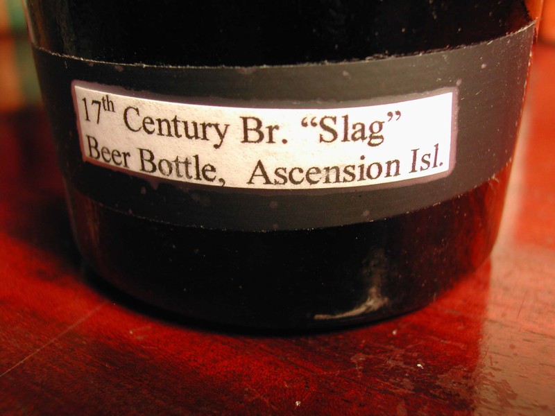 17th Century Brown Slag Beer Bottle Ascension Island