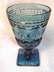Vintage Blue Thumbprint & Beaded Footed Juice Glass