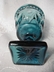 Vintage Blue Thumbprint & Beaded Footed Juice Glass