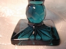 Vintage Blue Thumbprint & Beaded Footed Juice Glass