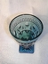 Vintage Blue Thumbprint & Beaded Footed Juice Glass