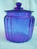 Cobalt Reproduction Hocking Glass Mayfair Open Rose Cookie Jar