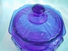 Cobalt Reproduction Hocking Glass Mayfair Open Rose Cookie Jar