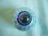 Lustre Art Glass White & Cobalt Blue Perfume Cologne Bottle