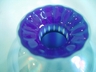 Lustre Art Glass White & Cobalt Blue Perfume Cologne Bottle