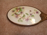 Antique/Vintage Porcelain & Brass Handled Mirror Violets
