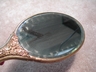 Antique/Vintage Porcelain & Brass Handled Mirror Violets