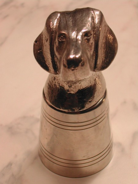 Fantastic Sheffield England Weimaraner Pewter Shot Glass