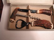 Vintage Sheffield 3 Piece Bone Handle Bar Set England