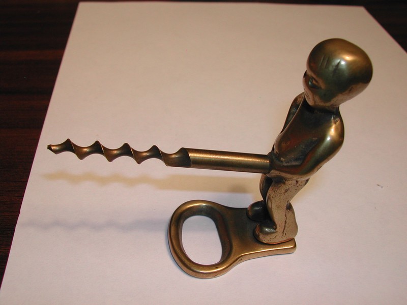 Vintage Mannekin Pis Brass Corkscrew Belgium