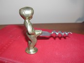 Mannekin Pis Corkscrew Belgium-Vintage Brass- Shaft Moves