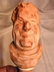 Grinning Hand Carved Wood Monk Bust  Bottle Stopper