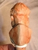 Grinning Hand Carved Wood Monk Bust  Bottle Stopper