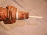 Grinning Hand Carved Wood Monk Bust  Bottle Stopper