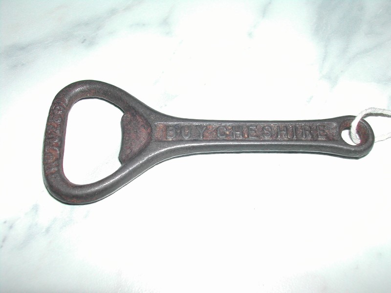 Vintage "BUY CHESHIRE" Cast Iron Cap Lifter (bottle opener) Engl