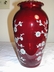 Anchor Hocking Royal Ruby Hoover Vase - Birds & Dogwood