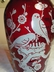Anchor Hocking Royal Ruby Hoover Vase - Birds & Dogwood