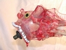 Cranberry Art Glass Fish/Dragon Fixture
