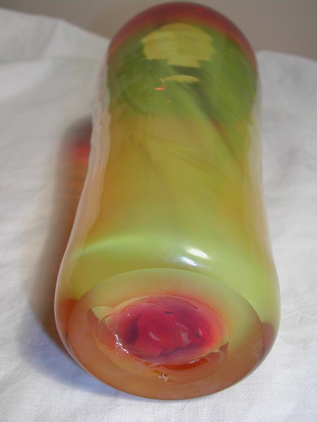 Beautiful Blenko Hand Blown Glass Tangerine “Temple” Vase
