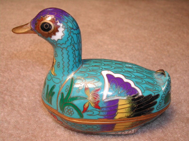 Lovely Cloisonne Duck Trinket Dishes