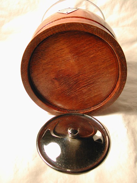 Vintage English Oak Biscuit Barrel