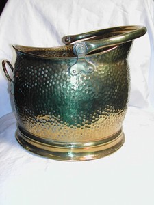 Vintage English Brass Coal Scuttle