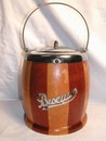 Vintage Two-tone English Wood Biscuit Barrel