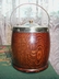 Vintage Treen Biscuit Barrel - Oak/Silver Plate