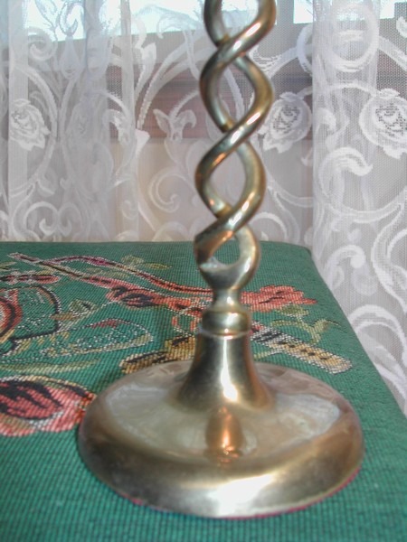 Vintage English Brass Spiral Twist Candlesticks
