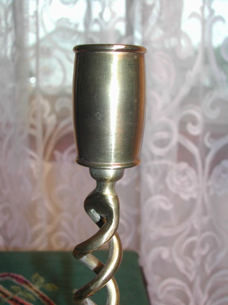 Vintage English Brass Spiral Twist Candlesticks