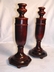 Vintage Tall Turned Treen Candlesticks