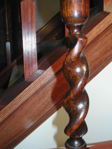 Vintage English Oak Barley Twist Candlesticks