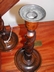 Vintage English Oak Barley Twist Candlesticks
