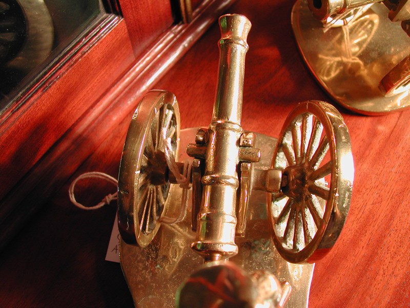 Vintage English Brass Field Gun & Soldier