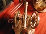 Vintage English Brass Field Gun & Soldier
