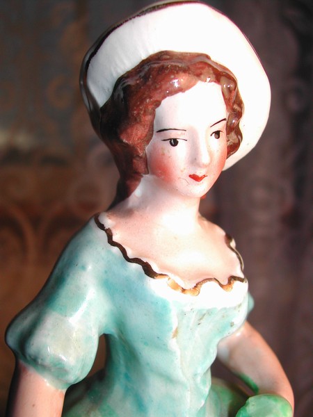 Staffordshire Figurine Maiden Gathering Fruit "William Kent"