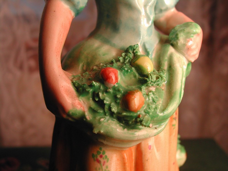 Staffordshire Figurine Maiden Gathering Fruit "William Kent"