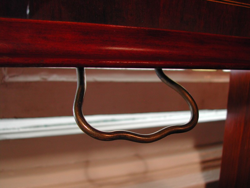 Lovely Vintage Inlay Wood & Glass Tray Brass Handles
