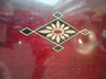 Lovely Vintage Inlay Wood & Glass Tray Brass Handles