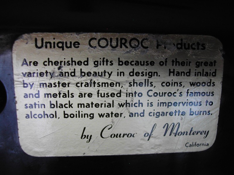 Couroc of Monterey Wood & Bakelite Inlay Pheasant Bird Tray 1960