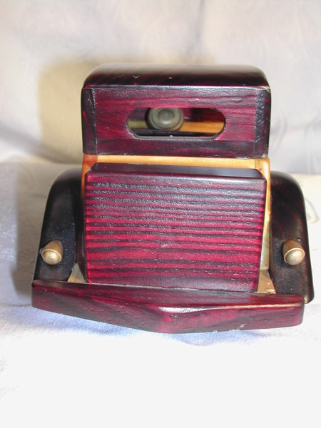 A Hand Made Wood MG Car Model Stained