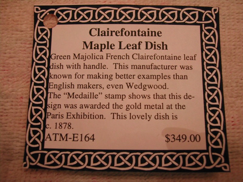 Clairefontaine Maple Leaf Majolica Dish