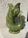 Old Majolica Gurgling Fish Jug/Pitcher Dartmouth Devon England